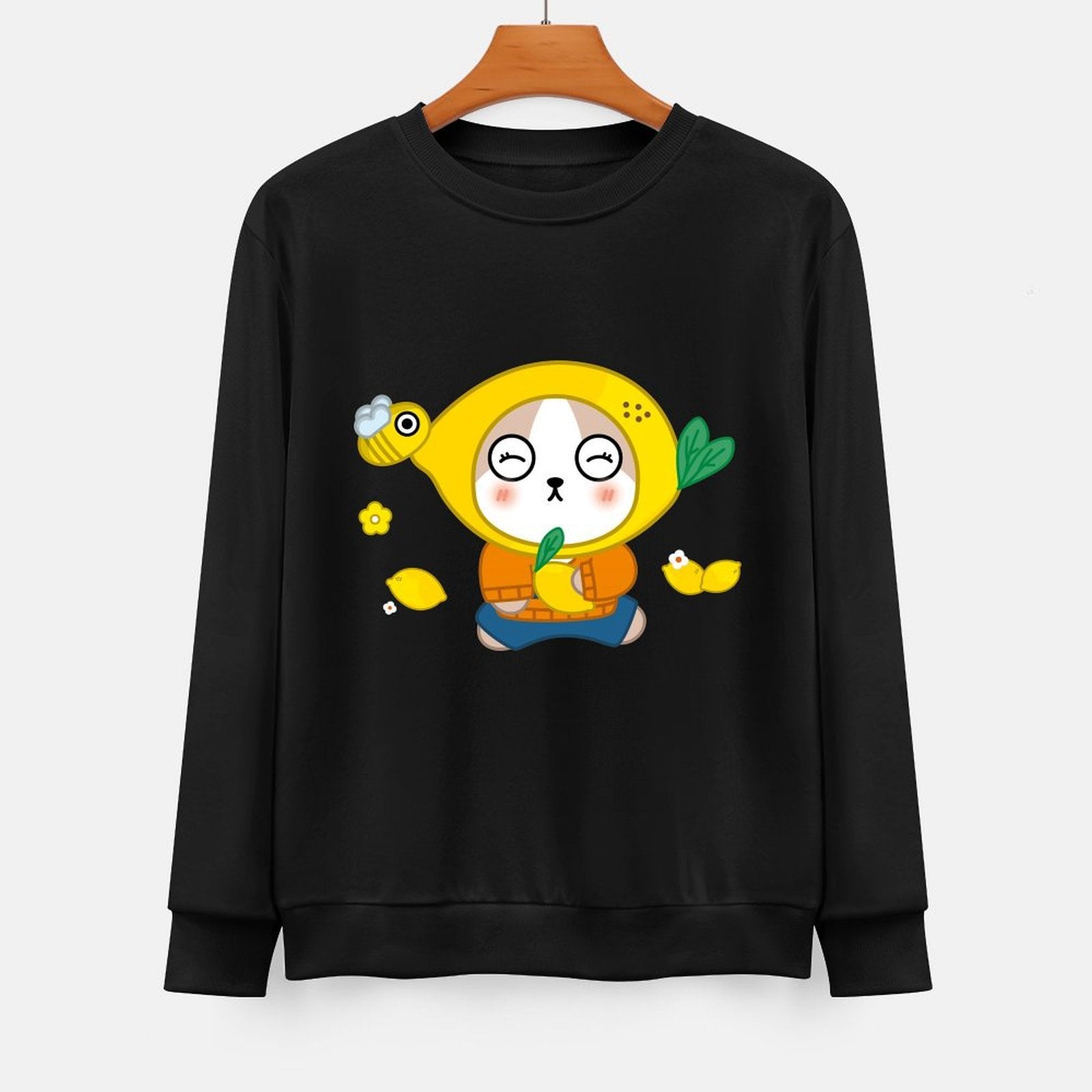 Front Patterned Long Sleeve TopBasic Print-Ready